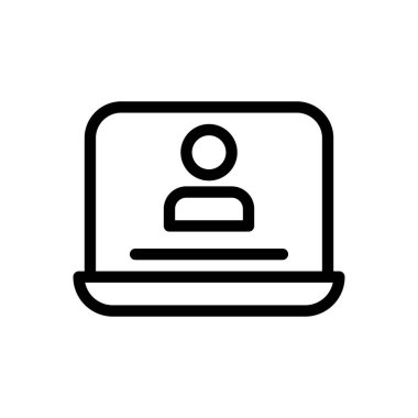 Şeffaf bir arkaplan üzerinde çevrimiçi vektör illüstrasyonu. Konsept ve grafik tasarım için ince çizgi simgesi.. 