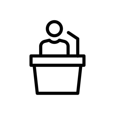 Şeffaf bir arkaplanda podyum vektör çizimi. Konsept ve grafik tasarım için ince çizgi simgesi.. 