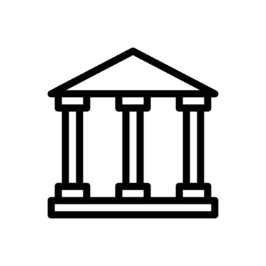 Saydam bir arkaplan üzerinde banka vektör çizimi. Premium kalite semboller. Konsept ve grafik tasarım için ince çizgi simgesi.