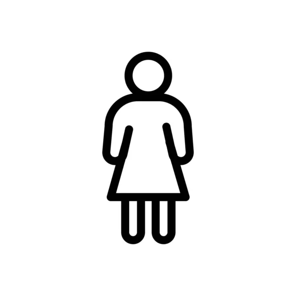 Girl Vector Illustration Transparent Background Premium Quality Symbols Thin Line — ストックベクタ