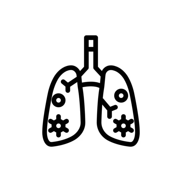 透明背景下的肺矢量图解 优质符号 概念和图形设计用的细线图标 — 图库矢量图片