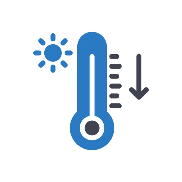 Ilustracja Wektora Temperatury Przejrzystym Tle Symbole Jakości Premium Ikona Glifów — Wektor stockowy