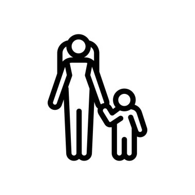 mother vector illustration on a transparent background.Premium quality symbols.Thin line icon for concept and graphic design.