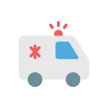 Şeffaf bir arkaplan üzerinde ambulans vektör çizimi. Konsept ve grafik tasarımı için birinci sınıf kalite simgeler..
