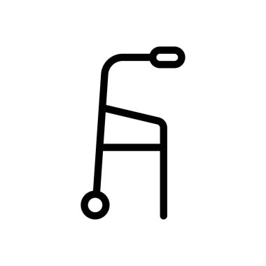 Saydam bir arkaplan üzerinde Walker vektör çizimi. Premium kalite sembolleri. Konsept ve grafik tasarım için ince çizgi simgesi. 