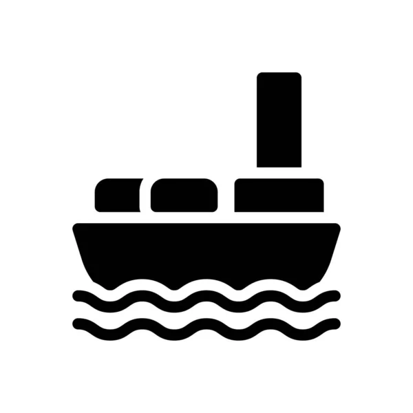 Ship Vector Illustration Transparent Background Premium Quality Symbols Glyphs Icon — Archivo Imágenes Vectoriales