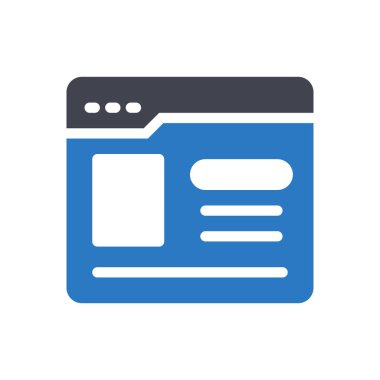 Şeffaf bir arkaplan üzerinde web sayfası vektör illüstrasyonu. Konsept ve grafik tasarımı için kaliteli semboller..