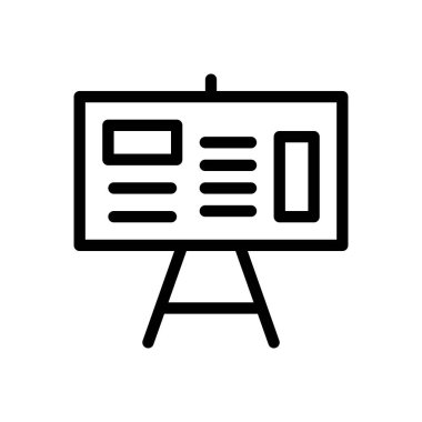 Şeffaf bir arkaplan üzerinde sunum vektörü çizimi. Konsept ve grafik tasarımı için ince çizgi simgesi..