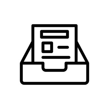 Şeffaf bir arkaplan üzerinde çekmece vektör çizimi. Konsept ve grafik tasarım için ince çizgi simgesi.. 