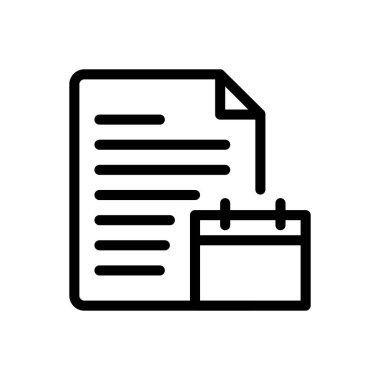 Şeffaf bir arkaplanda takvim vektör illüstrasyonu. Konsept ve grafik tasarımı için ince çizgi simgesi..