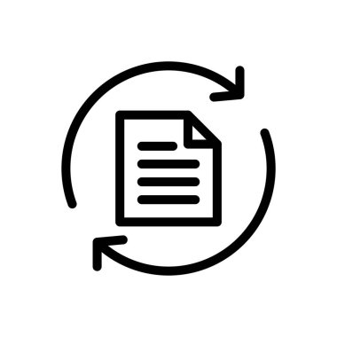 Şeffaf bir arkaplan üzerinde dosya vektör illüstrasyonu. Konsept ve grafik tasarımı için ince çizgi simgesi.. 
