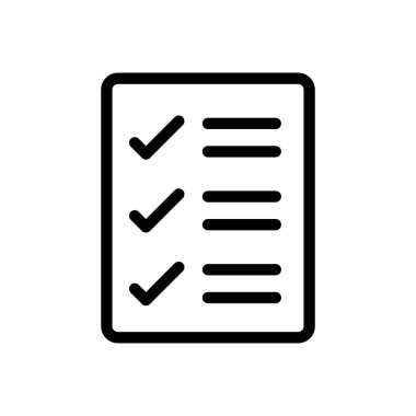 Şeffaf bir arkaplan üzerinde kontrol listesi vektör illüstrasyonu. Konsept ve grafik tasarımı için ince çizgi simgesi.. 