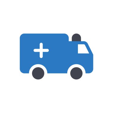 Şeffaf bir arkaplan üzerinde ambulans vektör çizimi. Konsept ve grafik tasarım simgeleri için kaliteli semboller..