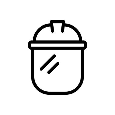 Şeffaf bir arkaplanda güvenlik vektörü çizimi. Konsept ve grafik tasarım için ince çizgi simgesi.. 