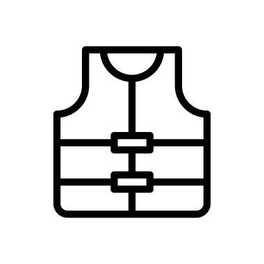 Şeffaf bir arkaplan üzerinde can yelekli vektör çizimi. Konsept ve grafik tasarım için ince çizgi simgesi..