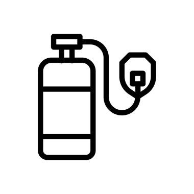 Şeffaf bir arkaplanda oksijen vektör çizimi. Konsept ve grafik tasarımı için ince çizgi simgesi.. 