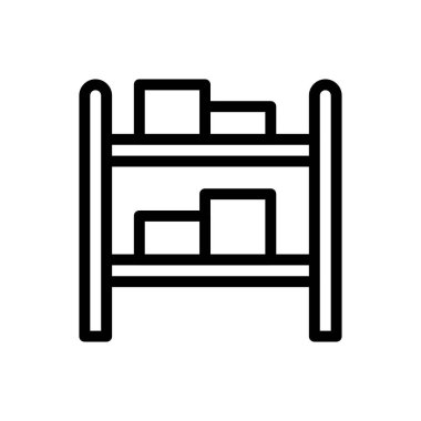 Şeffaf bir arkaplanda raf vektör çizimi. Premium kalite semboller. Konsept ve grafik tasarım için ince çizgi simgesi. 