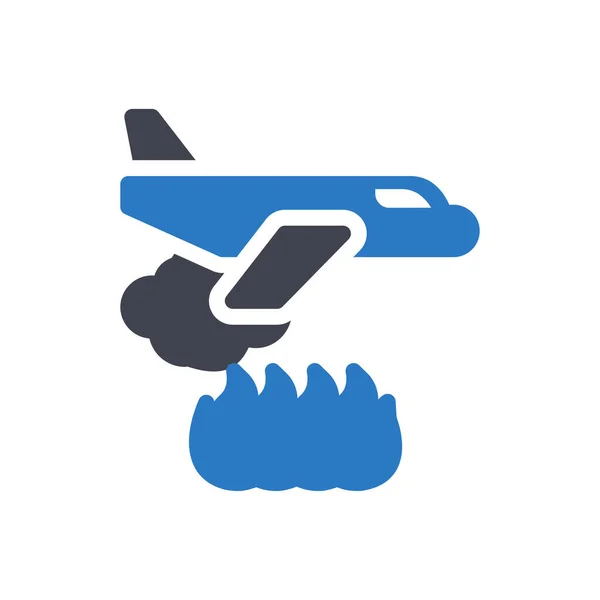 Plane Vector Illustration Transparent Background Premium Quality Symbols Glyphs Icon — Stock vektor