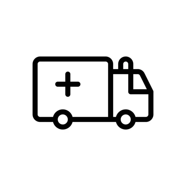 Krankenwagen Vektor Illustration Auf Transparentem Hintergrund Symbole Premium Qualität Thin — Stockvektor