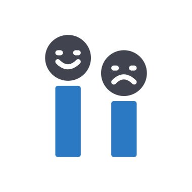 Happy sad vector illustration on a transparent background.Premium quality symbols.Glyphs icon for concept and graphic design.