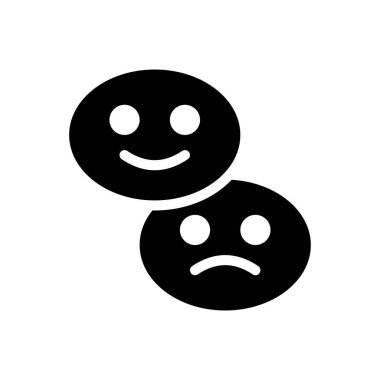 Happy sad vector illustration on a transparent background.Premium quality symbols.Glyphs icon for concept and graphic design.