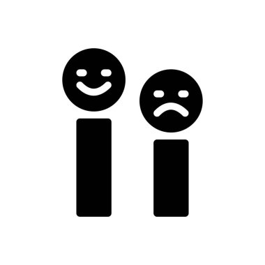 Happy sad vector illustration on a transparent background.Premium quality symbols.Glyphs icon for concept and graphic design.