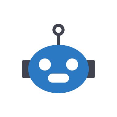 Şeffaf bir arkaplan üzerinde robot vektör çizimi. Konsept ve grafik tasarım simgeleri için kaliteli semboller..