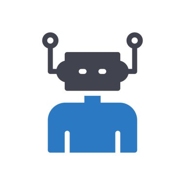 Şeffaf bir arkaplan üzerinde robot vektör çizimi. Konsept ve grafik tasarım simgeleri için kaliteli semboller..