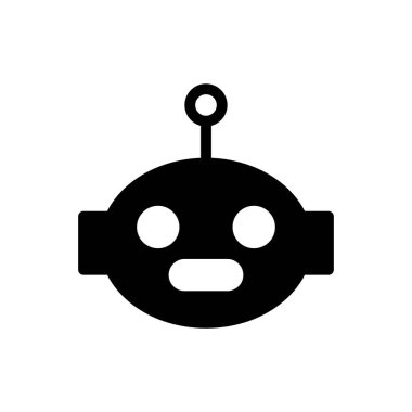 Şeffaf bir arkaplan üzerinde robot vektör çizimi. Konsept ve grafik tasarım simgeleri için kaliteli semboller..