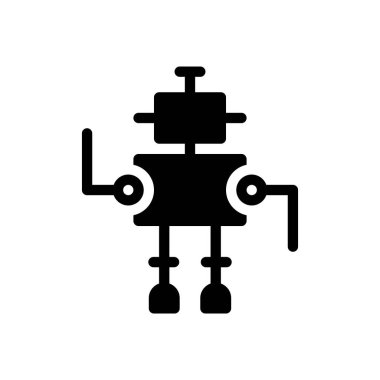 Şeffaf bir arkaplan üzerinde robot vektör çizimi. Konsept ve grafik tasarım simgeleri için kaliteli semboller..