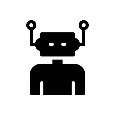 Şeffaf bir arkaplan üzerinde robot vektör çizimi. Konsept ve grafik tasarım simgeleri için kaliteli semboller..