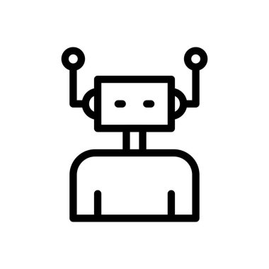 Şeffaf bir arkaplanda robot vektör çizimi. Premium kalite semboller. Konsept ve grafik tasarım için ince çizgi simgesi. 