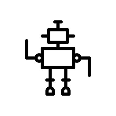 Şeffaf bir arkaplanda robot vektör çizimi. Premium kalite semboller. Konsept ve grafik tasarım için ince çizgi simgesi.