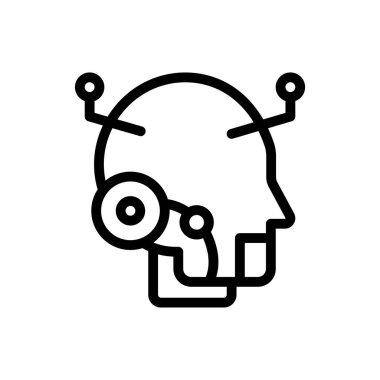 Şeffaf bir arkaplanda robot vektör çizimi. Premium kalite semboller. Konsept ve grafik tasarım için ince çizgi simgesi. 