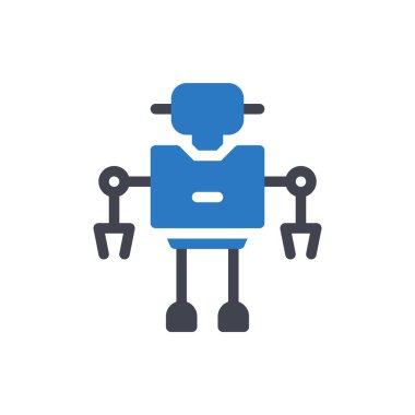 Şeffaf bir arkaplan üzerinde robot vektör çizimi. Konsept ve grafik tasarım simgeleri için kaliteli semboller.. 