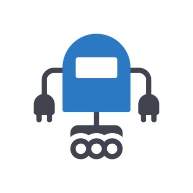 Şeffaf bir arkaplan üzerinde robot vektör çizimi. Konsept ve grafik tasarımı için mükemmel kalite sembolleri..