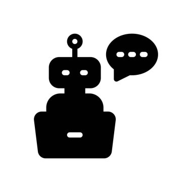 Şeffaf bir arkaplan üzerinde robot vektör çizimi. Konsept ve grafik tasarım simgeleri için kaliteli semboller..