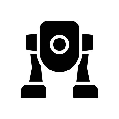 Şeffaf bir arkaplan üzerinde robot vektör çizimi. Konsept ve grafik tasarım simgeleri için kaliteli semboller.. 