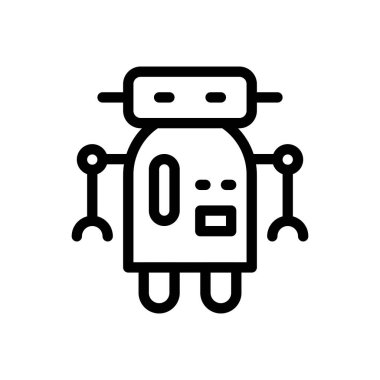 Saydam bir arkaplan üzerinde cyborg vektör çizimi. Premium kalite semboller. Konsept ve grafik tasarım için ince çizgi simgesi.
