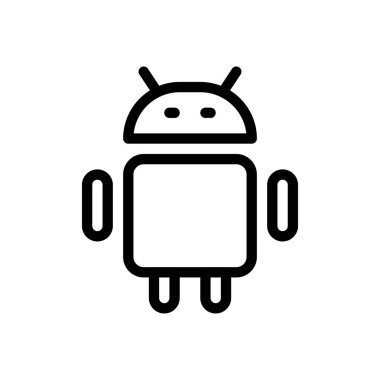 Şeffaf bir arkaplanda robot vektör çizimi. Premium kalite semboller. Konsept ve grafik tasarım için ince çizgi simgesi.