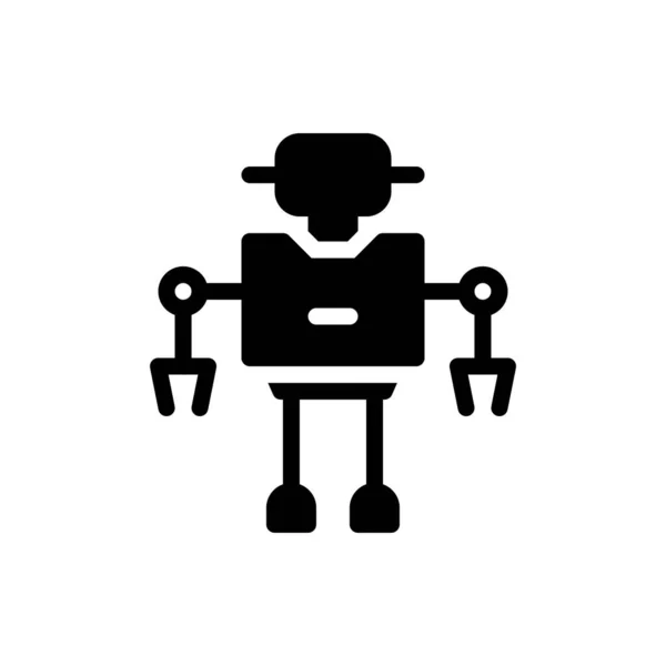 Robot Vector Illustration Transparent Background Premium Quality Symbols Glyphs Icon — Stock Vector