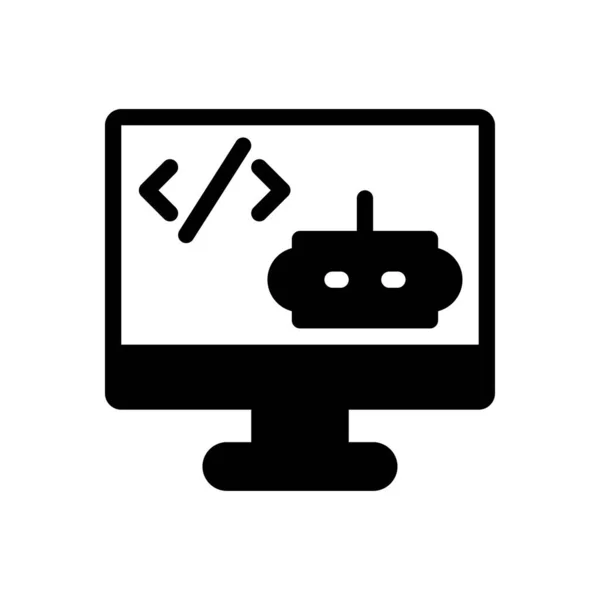 Coding Vector Illustration Transparent Background Premium Quality Symbols Glyphs Icon — Stock Vector