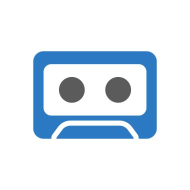 Şeffaf bir arkaplan üzerinde kaset vektör illüstrasyonu. Konsept ve grafik tasarımı için özel kalite semboller.. 