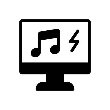 Şeffaf bir arkaplan üzerinde müzik vektörü illüstrasyonu. Konsept ve grafik tasarımı için kaliteli semboller.. 