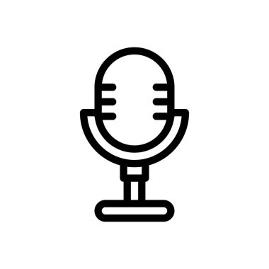 Şeffaf bir arkaplanda Mike vektör çizimi. Premium kalite sembolleri. Konsept ve grafik tasarım için ince çizgi simgesi. 