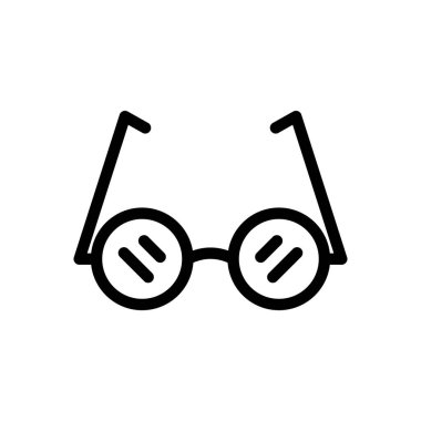 Şeffaf bir arkaplanda gözlük vektör çizimi. Konsept ve grafik tasarım için ince çizgi simgesi.. 