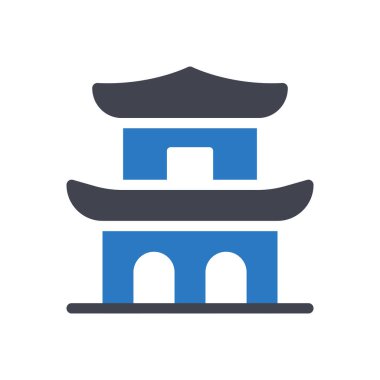 Saydam bir arkaplan üzerinde tapınak vektör çizimi. Konsept ve grafik tasarımı için özel kalite semboller.. 