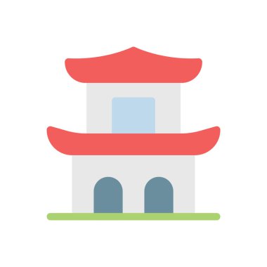 Saydam bir arkaplan üzerindeki tapınak vektör çizimi. Konsept ve grafik tasarımı için birinci sınıf kalite simgeler.. 