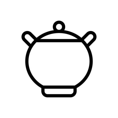 Saydam bir arkaplan üzerinde pot vektör çizimi. Premium kalite semboller. Konsept ve grafik tasarım için ince çizgi simgesi. 