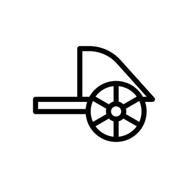 Şeffaf bir arkaplan üzerinde at arabası vektör çizimi. Konsept ve grafik tasarımı için ince çizgi simgesi.. 